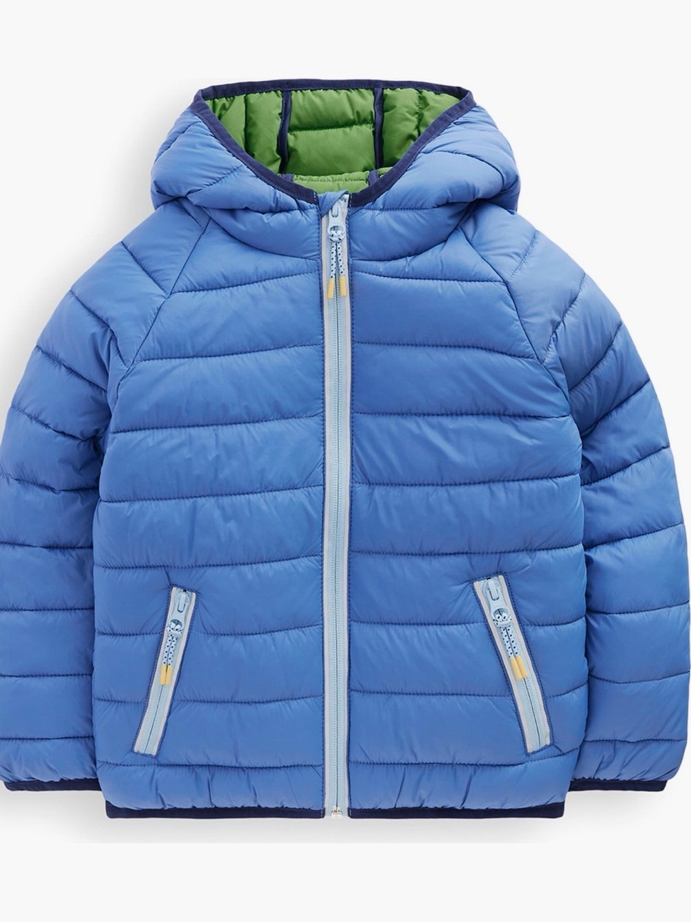 Mini Boden Pack Away Padded Jacket Blue Green Size 2/3 Lightweight Coat